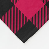 赤い格子模様と鹿のクリスマス フリースブランケット (角)