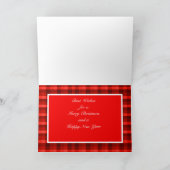 赤い格子模様のクリスマスを持つカントリーラインダンサー カード (内部)