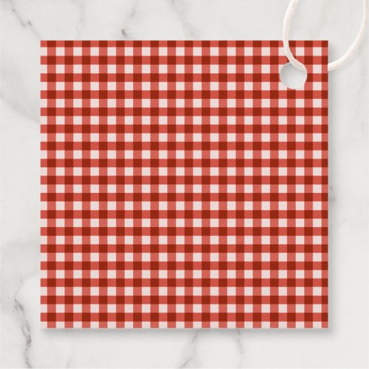 赤い格子模様のクリスマスナツクラッカーマウスのキング先/元 フェイバータグ (裏面)