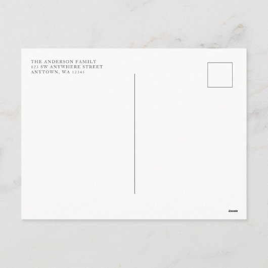 赤い格子模様のクリスマスブタ シーズンポストカード (裏面)