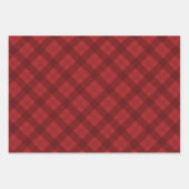赤い格子模様のクリスマスプレゼント ラッピングペーパーシート (正面)