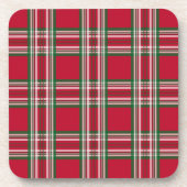 赤い格子模様のコースター コースター (正面)