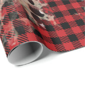 赤い格子模様のチータクリスマスファンキー ラッピングペーパー (ロールコーナー)
