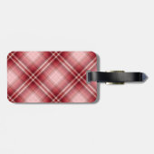 赤い格子模様のポープリント ラゲッジタグ (裏面横)