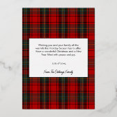 赤い格子模様のメリークリスマスフォト 箔シーズンカード (裏面)