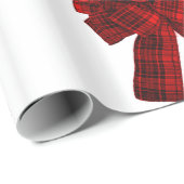 赤い格子模様のリボン包装紙 ラッピングペーパー (ロールコーナー)