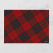 赤い格子模様の喜びクリスマスファミリーグリーティングフォト シーズンポストカード (裏面)