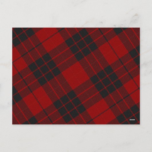 赤い格子模様の喜びクリスマスファミリーグリーティングフォト シーズンポストカード (裏面)