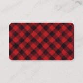 赤い格子模様の赤いトラックおむつラッフルエンクロージャカード 名刺 (裏面)