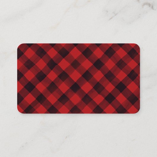 赤い格子模様の赤いトラックおむつラッフルエンクロージャカード 名刺 (裏面)