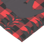 赤い格子模様の黒いクマのシルエット ショートテーブルランナー (コーナー)