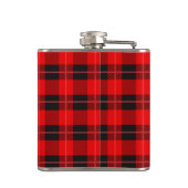 赤い格子模様モノグラム白アクセント フラスク (裏面)