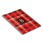 赤い格子模様(モノグラムカスタム付) ノートブック (右側)