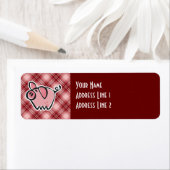 赤い格子毛 ラベル (インサイチュ)