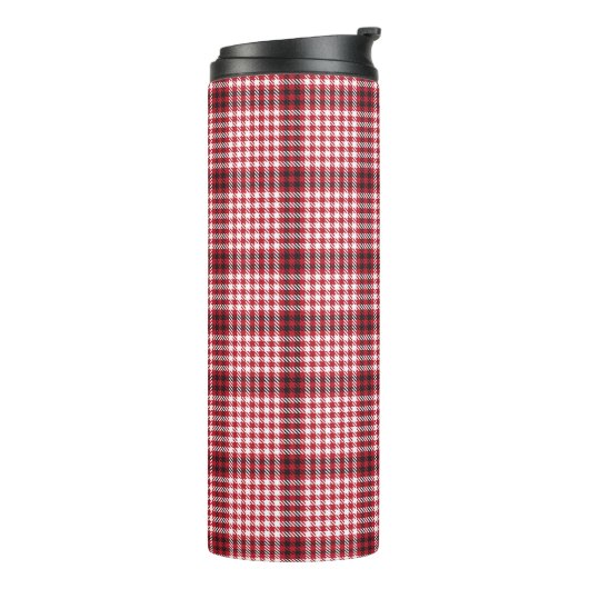 赤い格子状の市松模様にタータンチェックテクスチャ タンブラー (回転左)