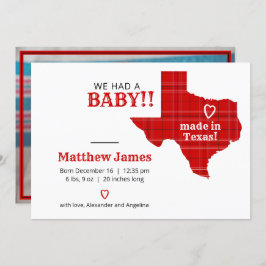 赤い格子縞がテキサス州横形写真 案内状