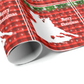 赤い格子縞で競争する西部のロデオの女性のカーボーイのバレル ラッピングペーパー (ロールコーナー)