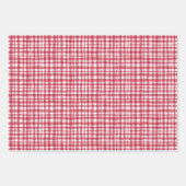 赤い格子縞とイチゴ ラッピングペーパーシート (正面2)