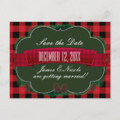 赤い格子縞と松ぼっくり　素朴なカントリー　ポストカード 案内ポストカード (正面)