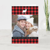 赤い格子縞と白い牡鹿 | 休日の写真 シーズンカード (正面)