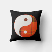 赤い格子縞と白い陰陽 クッション (裏面)