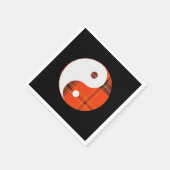 赤い格子縞と白い陰陽 スタンダードカクテルナプキン (角)