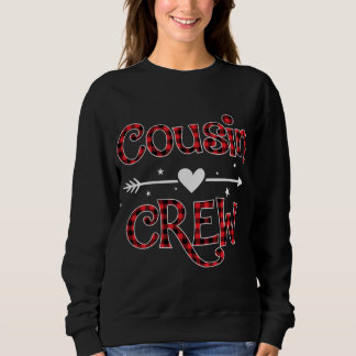 赤い格子縞のいとこのクルーおもしろいファミリーがキリストにマッチ スウェットシャツ