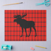 赤い格子縞のアメリカヘラジカ 薄葉紙 (クラフト)