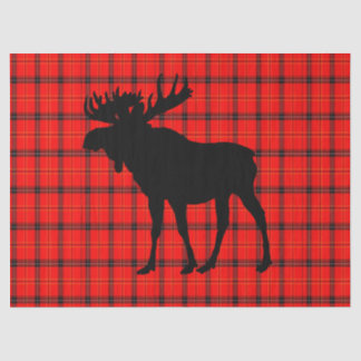 赤い格子縞のアメリカヘラジカ 薄葉紙