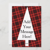 赤い格子縞のクリスマスカード5x7のモダンな三角形の木 シーズンカード (裏面)