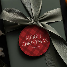 赤い格子縞のクリスマス祝い フェイバータグ