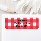 赤い格子縞のサマーカントリーBBQチェックラベル ラベル (インサイチュ)