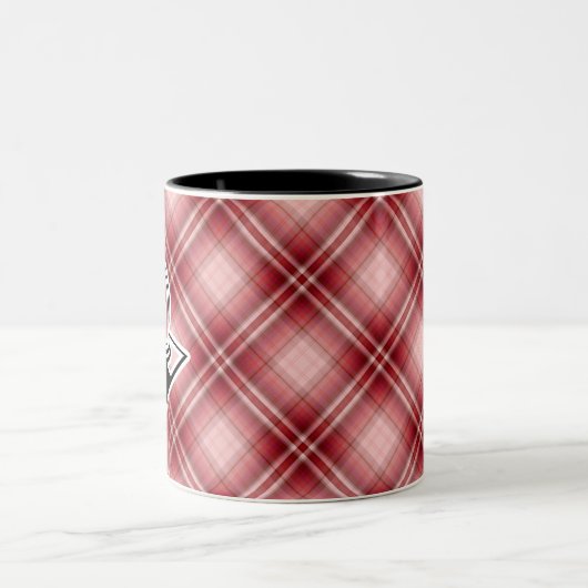 赤い格子縞のチェス ツートーンマグカップ (中央)