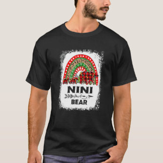 赤い格子縞のニニはクリスマスの虹パジャマの試合に耐える Tシャツ