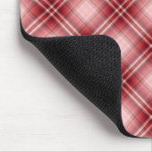 赤い格子縞のハート マウスパッド (コーナー)