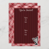 赤い格子縞のハープ 招待状 (正面/裏面)