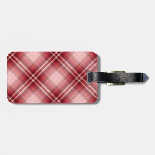 赤い格子縞のバレーボール ラゲッジタグ (裏面横)