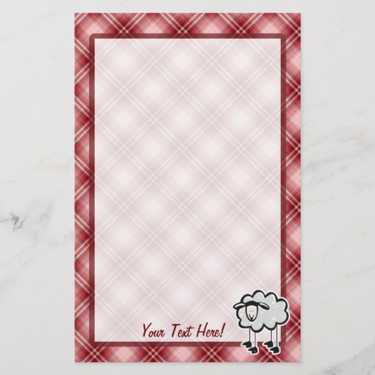 赤い格子縞のヒツジ 便箋 (正面)