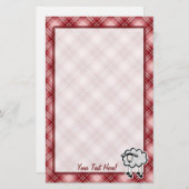赤い格子縞のヒツジ 便箋 (正面/裏面)