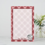 赤い格子縞のヒツジ 便箋 (スタンド正面)