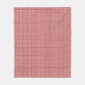 赤い格子縞のピクニック フリースブランケット (正面)