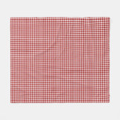 赤い格子縞のピクニック フリースブランケット (正面(横))