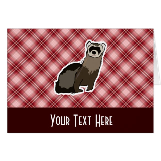 赤い格子縞のフェレット (正面横)