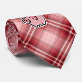 赤い格子縞のブタ ネクタイ (ロール)
