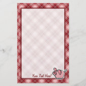 赤い格子縞のブタ 便箋 (正面)