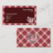 赤い格子縞のブタ 名刺 (正面/裏面)