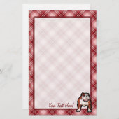 赤い格子縞のブルドッグ 便箋 (正面/裏面)