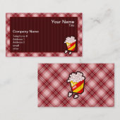 赤い格子縞のポップコーン 名刺 (正面/裏面)