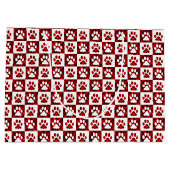 赤い格子縞のポー市松模様にトパターン ラージペーパーバッグ (裏面)