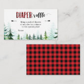 赤い格子縞のランバージャック – おむつレッフルカード エンクロージャーカード (正面/裏面)